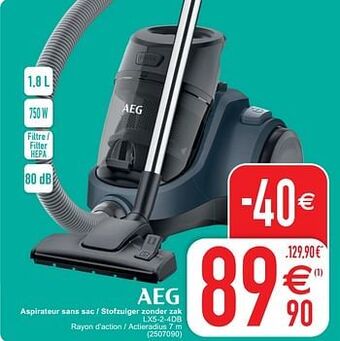 Aeg aspirateur sans sac - stofzuiger zonder zak lx5-2-4db