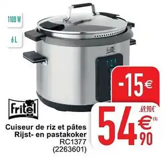 Fritel cuiseur de riz et pâtes rijst- en pastakoker rc1377