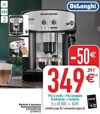 Cora Delonghi machine à espresso espressomachine esam2800sb aanbieding