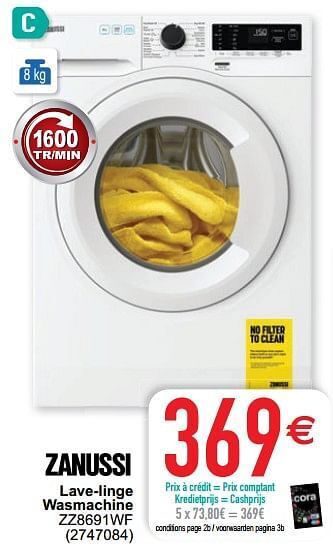 Cora Zanussi lave-linge wasmachine zz8691wf aanbieding