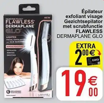 Épilateur exfoliant visage gezichtsepilator met scrubfunctie flawless dermaplane glo