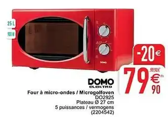 Cora Domo elektro four à micro-ondes - microgolfoven do2925 aanbieding