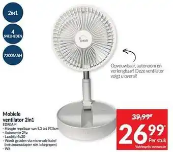 Intermarché Mobiele ventilator 2in1 edream aanbieding
