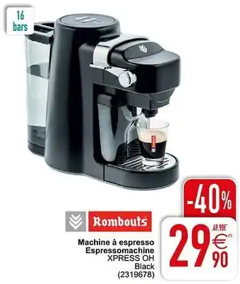 Cora Rombouts machine à espresso espressomachine xpress oh black aanbieding