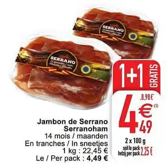 Cora Jambon de serrano serranoham aanbieding