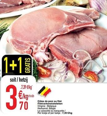 Cora Côtes de porc au filet filetvarkenskoteletten aanbieding