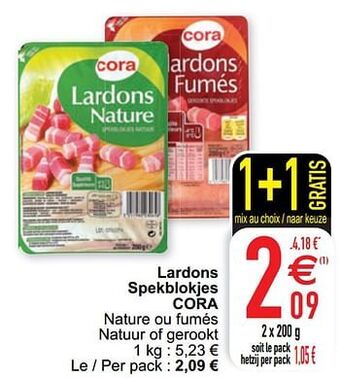 Cora Lardons spekblokjes cora aanbieding