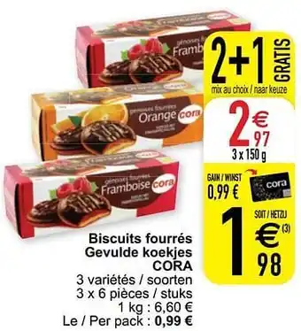 Cora Biscuits fourrés gevulde koekjes cora aanbieding