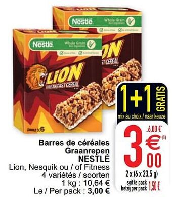 Cora Barres de céréales graanrepen nestlé aanbieding