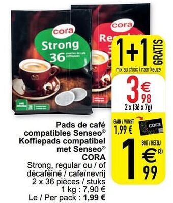 Cora Pads de café compatibles senseo koffiepads compatibel met senseo cora aanbieding