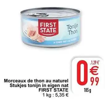 Cora Morceaux de thon au naturel stukjes tonijn in eigen nat first state aanbieding