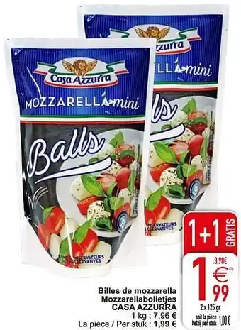 Cora Billes de mozzarella mozzarellabolletjes casa azzurra aanbieding