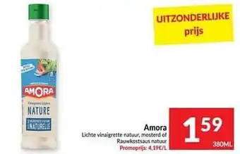Amora lichte vinaigrette natuur mosterd of rauwkostsaus natuur