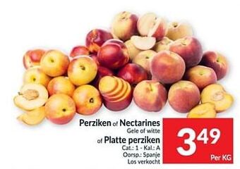 Intermarché Perziken of nectarines gele of witte of platte perziken aanbieding