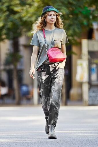 Desigual Boyfriend jeans met Mickey Mouse - BLUE - 26 aanbieding