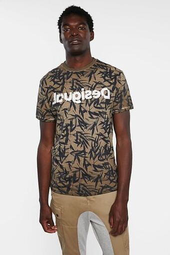Desigual Basic T-shirt in natuurlijke sferen - BROWN - XXL aanbieding