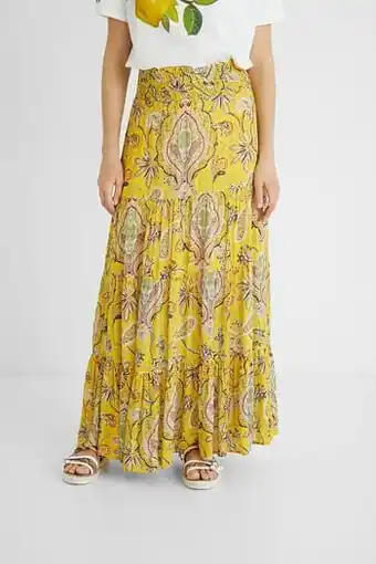 Desigual Lange klokrok met paisleymotieven - YELLOW - M aanbieding