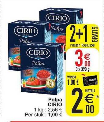 Cora Polpa Cirio aanbieding