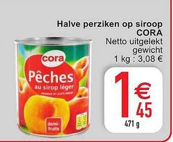Cora Halve Perziken Op Siroop aanbieding
