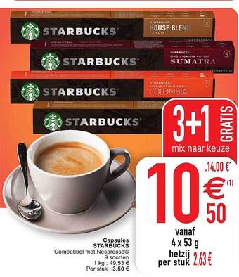 Cora Capsules Starbucks aanbieding