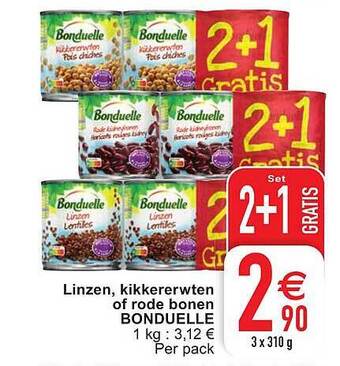 Cora Linzen, Kikkererwten Of Rode Bonen Bonduelle aanbieding