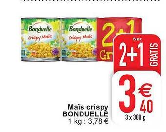Cora Maïs Crispy Bonduelle aanbieding
