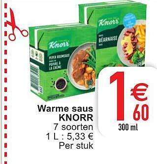 Cora Warme Saus Knorr aanbieding