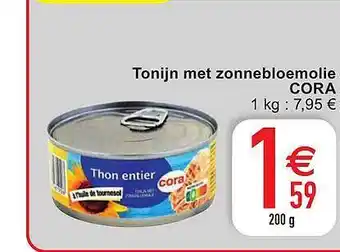 Cora Tonijn Met Zonnebloemolie aanbieding