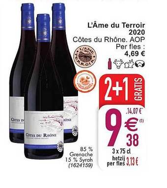 Cora L âme Du Terroir Côtes Du Rhône aanbieding