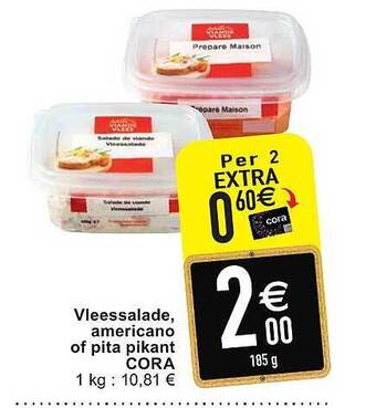 Cora Vleessalade, Americano Of Pita Pikant aanbieding