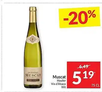 Intermarché Muscat Hauller Vin D Alsace aanbieding