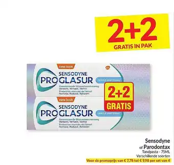 Intermarché Sensodyne Of Parodontax Tandpasta aanbieding
