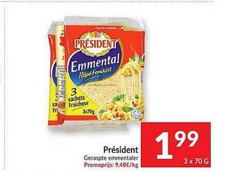 Intermarché Président Geraspte Emmentaler aanbieding