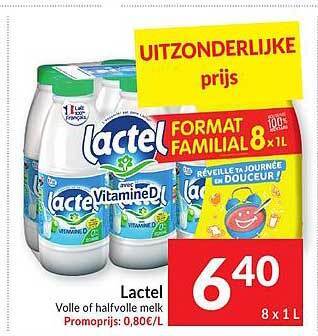 Intermarché Lactel Volle Of Halfvolle Melk aanbieding