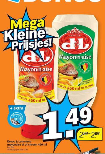 Albert Heijn Devos & Lemmens Mayonaise Ei Of Citroen aanbieding