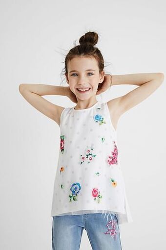 Desigual Singlet met twee lagen - WHITE - 13/14 aanbieding