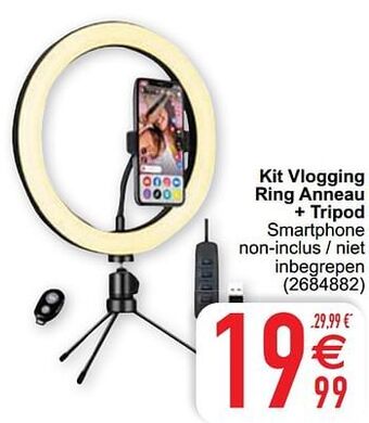 Cora Kit vlogging ring anneau + tripod aanbieding