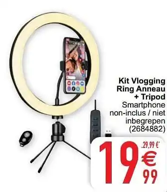Cora Kit vlogging ring anneau + tripod aanbieding