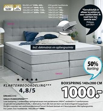 Gold c70 boxspring