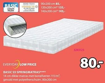 Jysk Basic s5 springmatras aanbieding