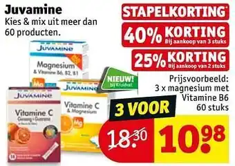 Kruidvat Juvamine magnesium met vitamine b6 aanbieding