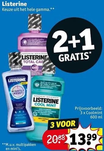 Kruidvat Listerine coolmint aanbieding