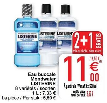 Cora Eau buccale mondwater listerine aanbieding