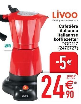 Livoo cafetière italienne italiaanse koffiezetter dod117