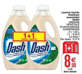 Cora Lessive liquide vloeibaar wasmiddel dash origine végétale plantaardige oorsprong aanbieding
