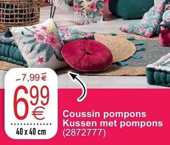 Cora Coussin pompons kussen met pompons aanbieding
