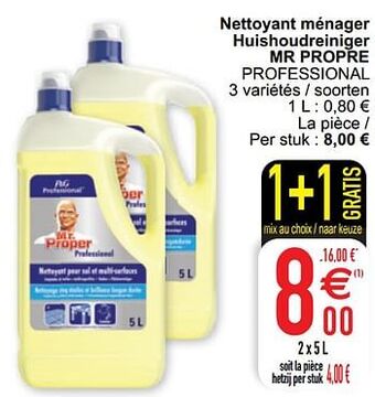 Cora Nettoyant ménager huishoudreiniger mr propre professional aanbieding