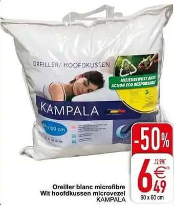 Cora Oreiller blanc microfibre wit hoofdkussen microvezel kampala aanbieding