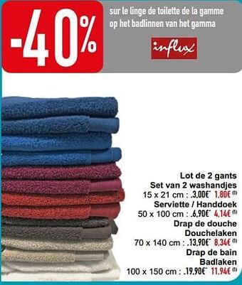 Lot de 2 gants set van 2 washandjes
