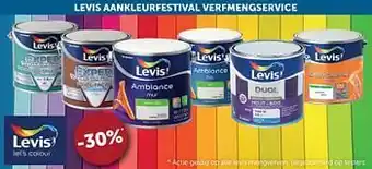 Zelfbouwmarkt Levis aankleurfestival verfmengservice -30% aanbieding